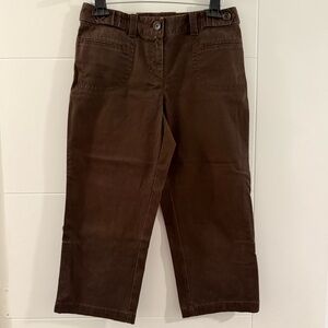 Ann Taylor Chocolate Brown Corduroy Capri Pants